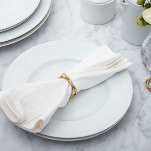 (4) Gold Brass Crate & Barrel Aria Napkin Rings